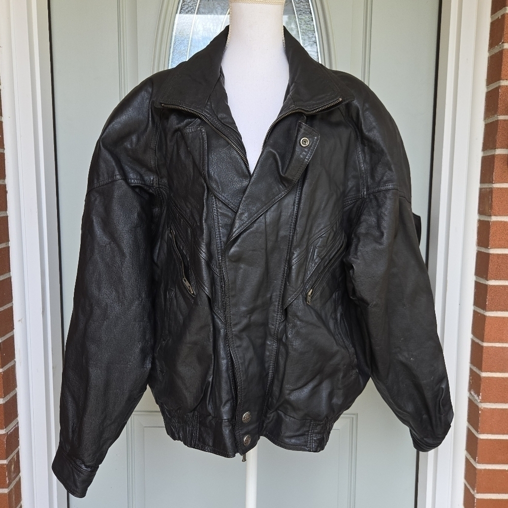WILSONS LEATHER Vintage Bomber  Motorcycle Jacket Thinsulate Size XL